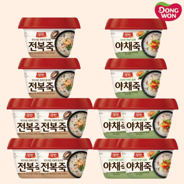 [동원] 양반 용기 전복죽 6개 + 야채죽 6개