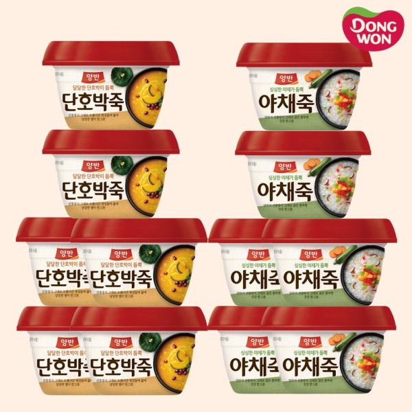[동원] 양반 용기 호박죽 6개 + 야채죽 6개
