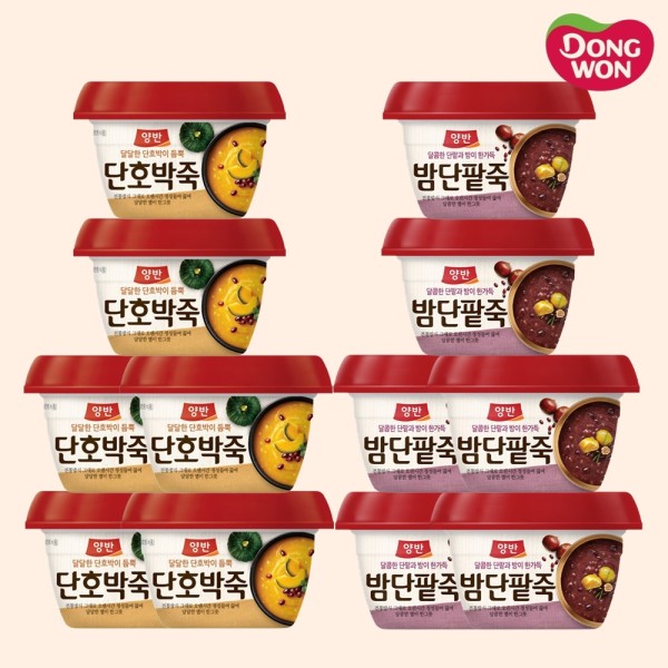 [동원] 양반 용기 호박죽 6개 + 밤단팥죽 6개