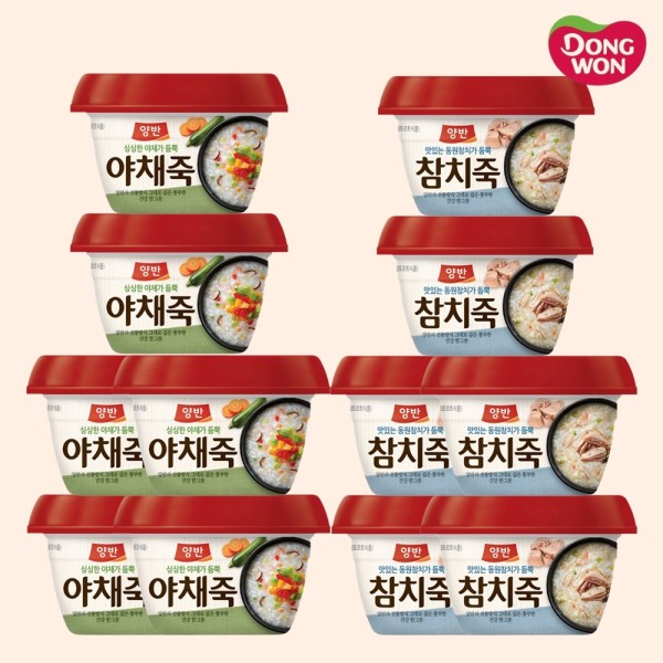 [동원] 양반 용기 야채죽 6개 + 참치죽 6개