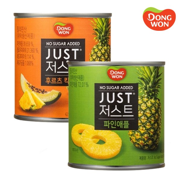 [동원] 저스트 노슈가 후르츠칵테일_파인애플 425g 6개 택1 파인애플 425g X 6개