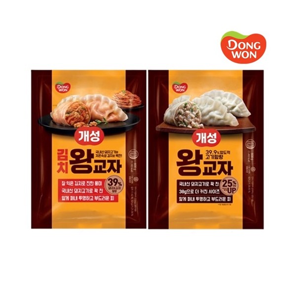 [동원] 업계최고함량 개성왕교자 608g x 3봉(총1,824g) 고기_김치 택1개성 왕교자 608g 2봉 + 개성 김치 왕교자 608g 1봉