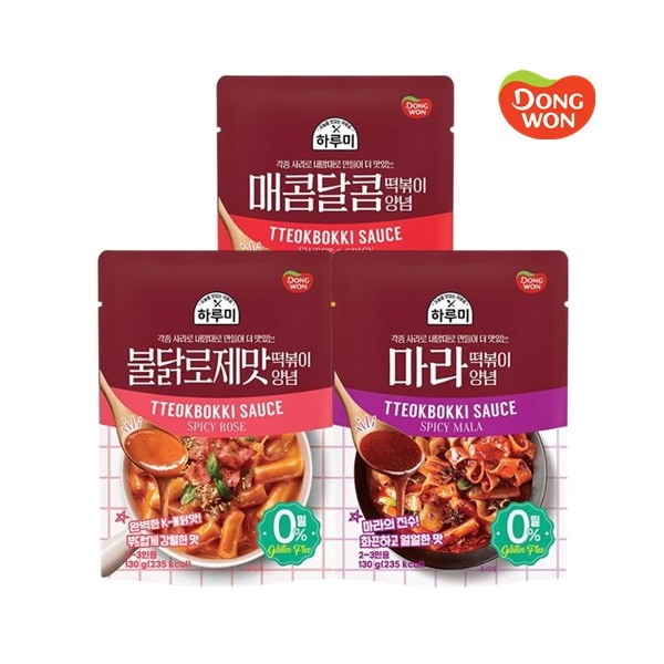 [동원] 하루미 매콤달콤 떡볶이 양념 130g 5봉 + 마라 130g 5봉