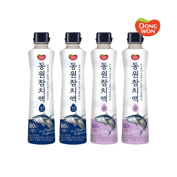 [동원] 참치액 진 500g 2병 + 참치액 순 500g 2병