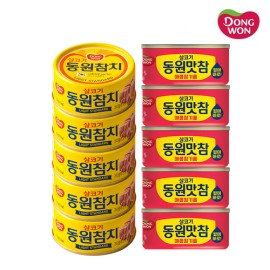 5) 참치 85g 5캔 + 맛참 매콤참기름 참치 90g 5캔