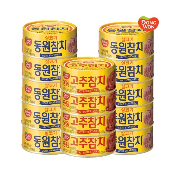 [동원] 라이트스탠다드 참치 85g 10캔 + 고추참치 85g 4캔