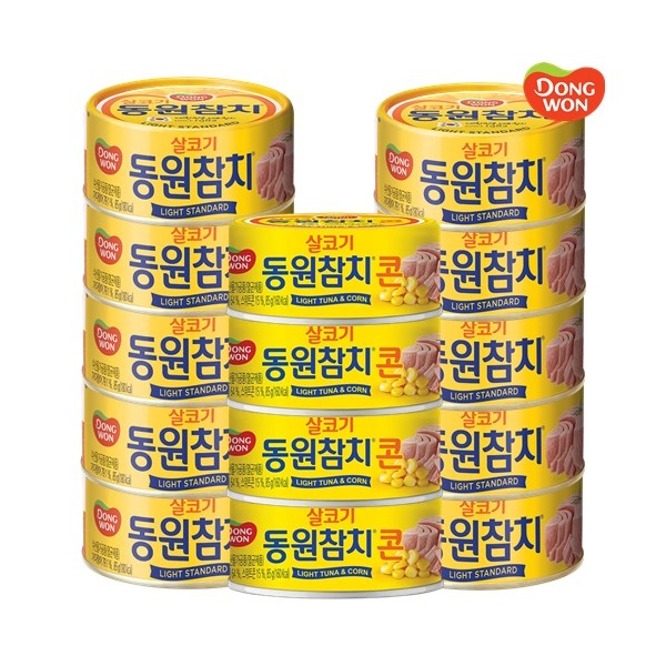 [동원] 라이트스탠다드 참치 85g 10캔 + 콘참치 85g 4캔
