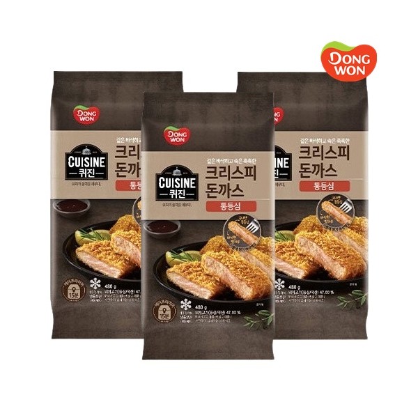 [동원] 퀴진 크리스피 돈까스(통등심) 480g x 3개