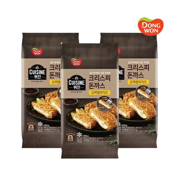 [동원] 퀴진 크리스피 돈까스(모짜렐라 치즈) 450g x 3개