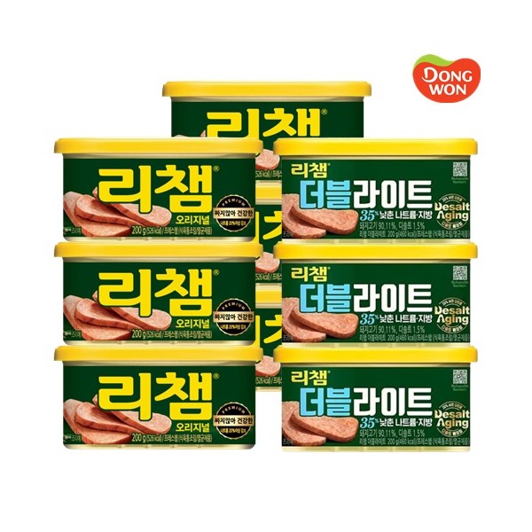 [동원] 리챔 오리지널 200g 6캔 + 더블라이트 200g 3캔