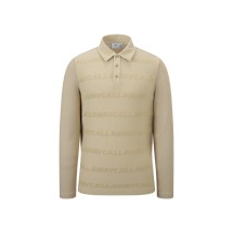 [캘러웨이] 남성 봄 로고 자갸드 하이브리드 긴팔 티셔츠 (베이지)