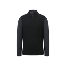 [캘러웨이] 남성 봄 로고 니트 하이브리드 티셔츠 (블랙)