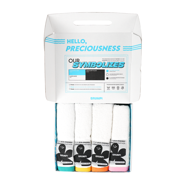 [BRUMPI] (오코텍스1등급) 뱀부얀 호텔타올220g 4종세트 (타올4매)