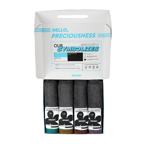 [BRUMPI] (오코텍스1등급) 뱀부얀 호텔타올220g 4종세트(타올4매)