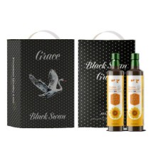 [아보아칸] 오일선물세트 블랙스완(해바라기오일250ML*2EA)+손잡이박스