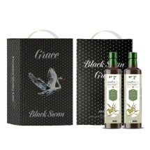 [아보아칸] 오일선물세트 블랙스완(올리브엑스트라버진250ML*2EA)+손잡이박스