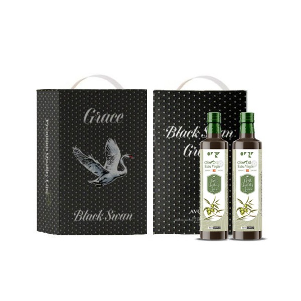 [아보아칸] 오일선물세트 블랙스완(올리브엑스트라버진250ML*2EA)+손잡이박스