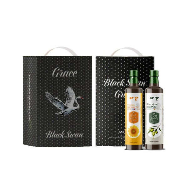 [아보아칸] 오일선물세트 블랙스완(해바라기+올리브포마세250ML)+손잡이박스