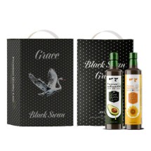 [아보아칸] 오일선물세트 블랙스완(아보카도250ML+해바라기250ML)+손잡이박스
