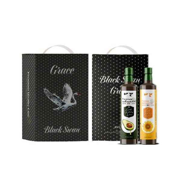 [아보아칸] 오일선물세트 블랙스완(아보카도250ML+해바라기250ML)+손잡이박스