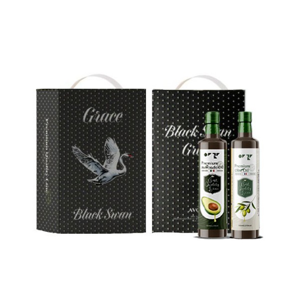 [아보아칸] 오일선물세트 블랙스완(아보카도250ML+올리브포마세250ML)+손잡이박스
