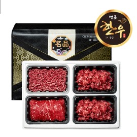 1+ 한우 정육선물세트 4구 1.2kg 국거리 국거리 불고기 다짐육