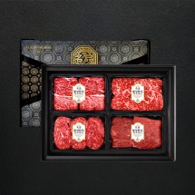 1등급 횡성한우 암소명품구이혼합 1.6kg 선물세트1호 (꽃4/채4/불4/국4)