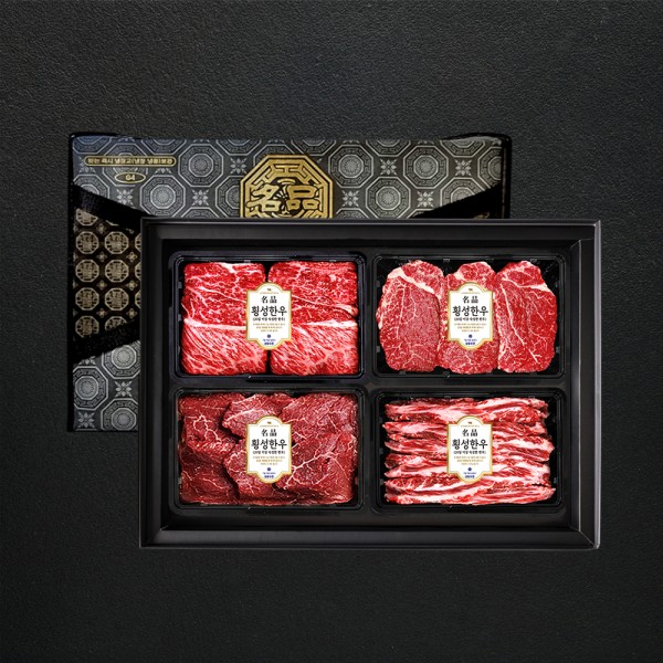 1++등급 횡성한우 VVIP 스페셜 선물세트3호 2.4kg (꽃6/안6/부6/갈6)