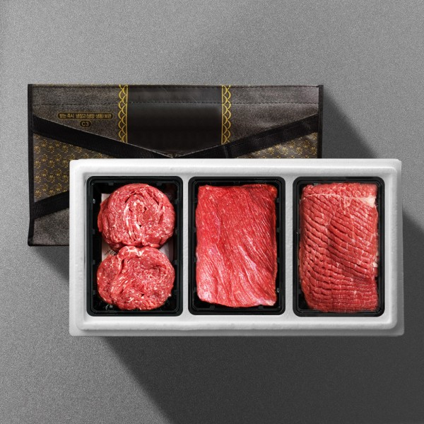 1+ 숙성한우특선 정육 900g 혼합 선물세트2호 (불3/국3/산3)