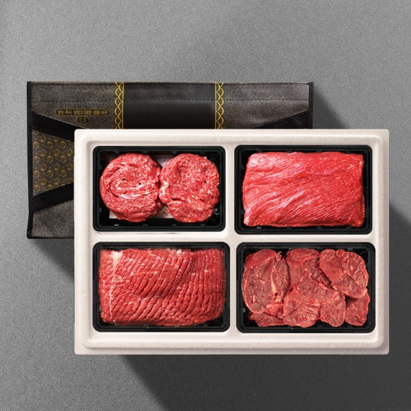 1+ 숙성한우특선 정육 1.6kg 혼합 선물세트1호 (불4/국4/산4/장4)