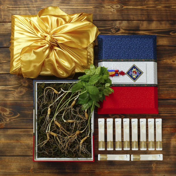 [고급포장][더 기다림]강원도 토종 산양산삼 선물세트12호[5-6년근 10뿌리+천연벌꿀 10봉]