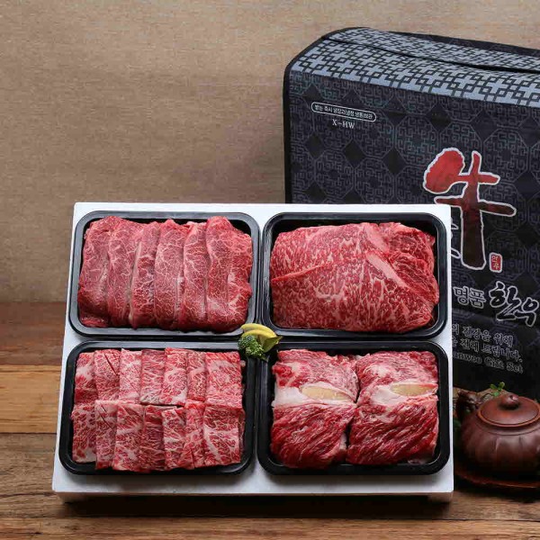 [안동한우정] 1등급 한우 구이실속 선물세트 5호(300g x 4)1.2k