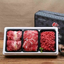 [안동한우정] 1등급 한우 구이 정육혼합 선물세트 4호(400g x 3)1.2kg