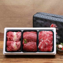 [안동한우정] 1등급 한우 구이 정육혼합 선물세트 3호(400g x 3)1.2k