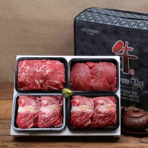 [안동한우정] 1등급 한우 구이 정육혼합 선물세트 2호(400g x 4)1.6kg