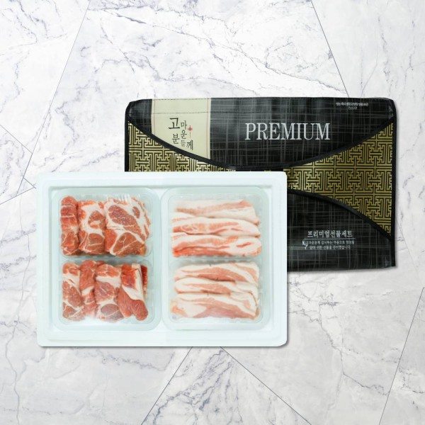 [더기다림 4 FRESH] 국내산 신선한 프리미엄 생 삽겹살 목살 선물세트1호