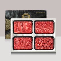 [브라이트데이] 1등급 미경산한우 1.2kg 선물세트(등심300g + 채끝300g + 불고기300g + 국거리300g)