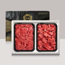 [브라이트데이] 1등급 미경산한우 800g 선물세트(불고기400g + 국거리400g)