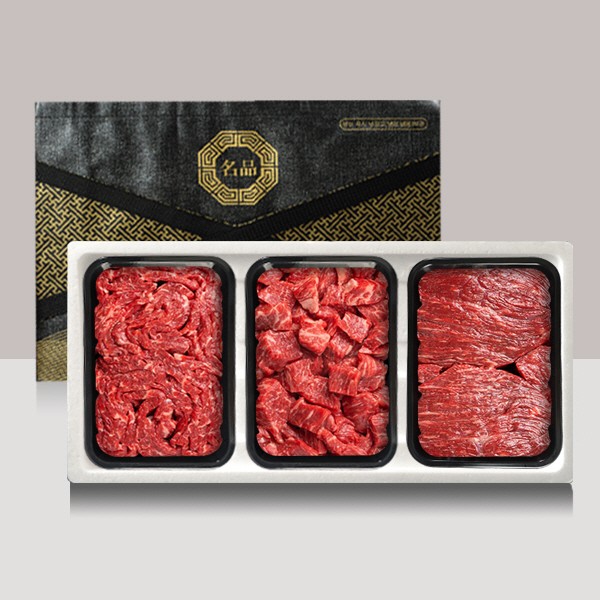 [브라이트데이] 1등급 암소 농협안심한우 1.2kg 선물세트(불고기400g + 국거리400g + 장조리400g)