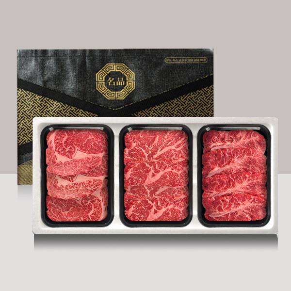 [브라이트데이] 1등급 암소한우 구이용 1.5kg 선물세트(등심500g + 채끝500g + 부채살500g)