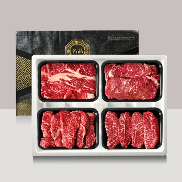 [브라이트데이] 미국산 초이스 프리미엄 스테이크 1.2kg 선물세트(등심/채끝/살치살/부채살)