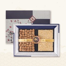 [브라이트데이] 사각 국내산 견과 선물세트(통호두280g + 백잣200g)