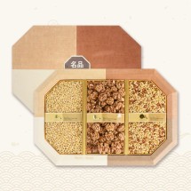 [브라이트데이] 팔각 국내산 견과 선물세트(통호두300g + 백잣200g + 황잣200g)