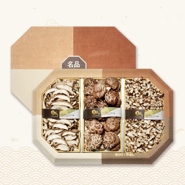 [브라이트데이] 팔각 국내산 표고 혼합 선물세트(구로200g + 표고칩120g + 표고채80g)