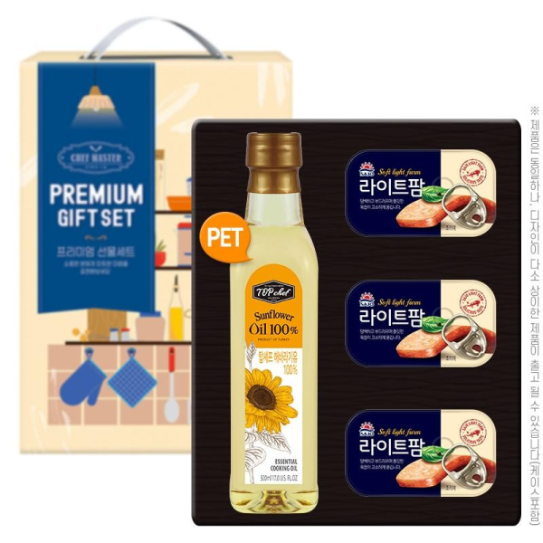 탑셰프페트 해바라기유 사조라이트팜3P 추석 선물세트