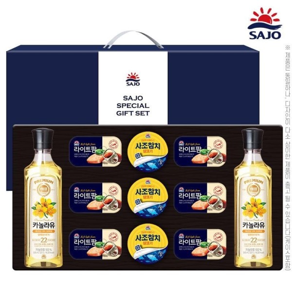 사조 오일혼합세트2-3-6호 추석 선물세트 (해표카놀라유2개,참치3개,라이트팜6개)