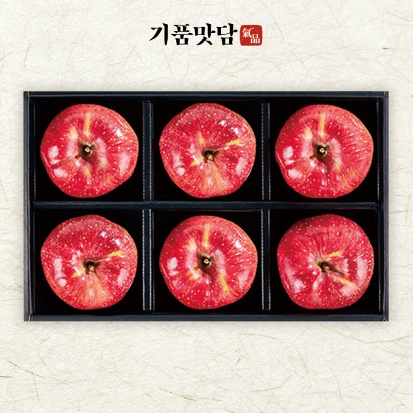 [기품맛담] 명품 고당도 사과 선물세트 2호 (6입/특대과 2.4kg내외)