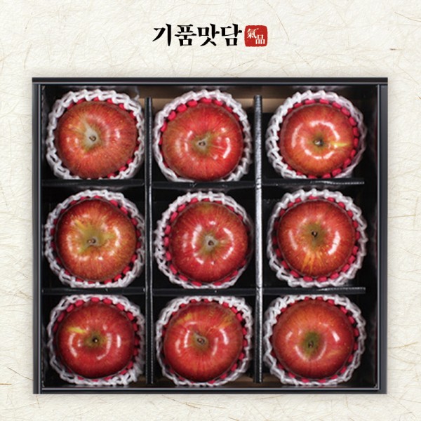 [기품맛담] 명품 고당도 사과 선물세트 4호 (9입/특대과/ 3.5kg내외)