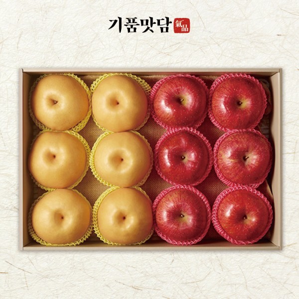 [기품맛담] 명품 사과&배 선물세트 3호 총 6.1kg이상 (특대사과6입+배6입)