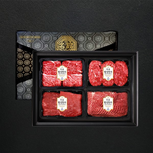 1등급 횡성한우 암소명품구이혼합 2.4kg 선물세트2호 (꽃6/불6/국6/산6)